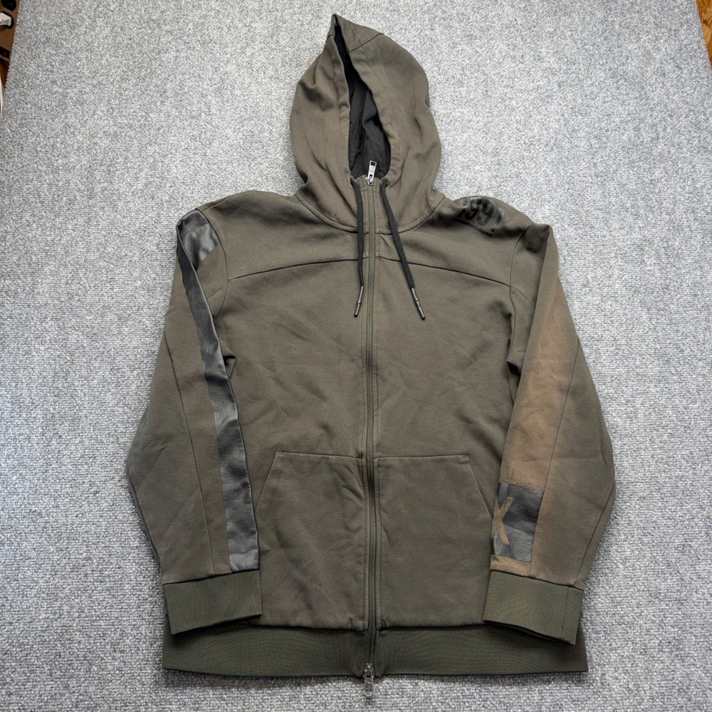 Armani Exchange Mens Olive Green Full Zip Logo Hoodie XL RN103723